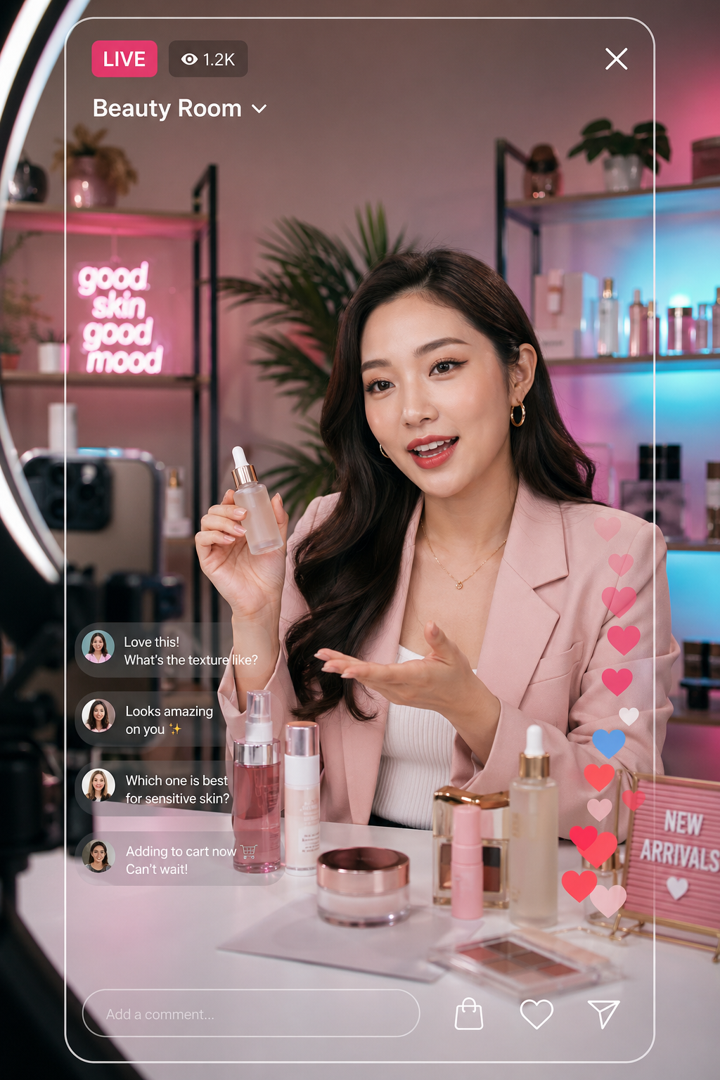 Livestream Beauty Room Demo: Beauty livestream example